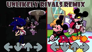 FNF: Unlikely Rivals but Mickey and Sonic.exe sing it [Botplay] █ Friday Night Funkin' █