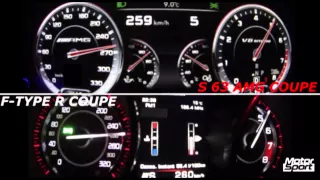 0-280 km/h : Mercedes S 63 AMG Coupe VS Jaguar F-Type R Coupe