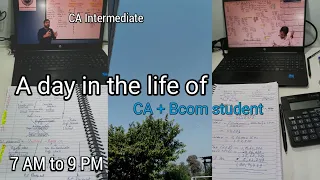 A day in the life of CA + bcom student | ca aspirant| study vlog | study routine | #studymotivation