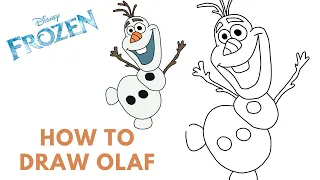 Как Чтобы Рисовать Олаф - Замороженный - Шаг за шагом