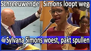 Schreeuwende Sylvana Simons loopt weg uit Tweede Kamer - Debat over de werkwijze van de NCTV