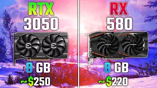 NVIDIA RTX 3050 vs RX 580 8GB | Test in 8 Games