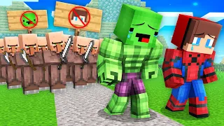 Villagers Kicked JJ Spiderman & Mikey Hulk Out Of The Village in Minecraft - Maizen
