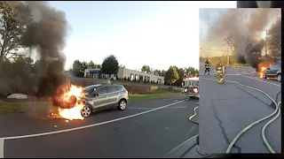 Engine 9-10 Car Fire Response / Helmet Cam