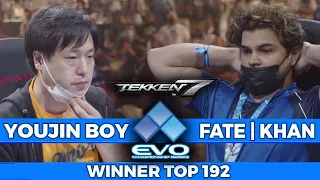 EVO 2022 TEKKEN 7 |  FATE   KHAN Vs YOUJIN BOY