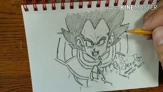 Speed Drawing Vegeta, It's Over 9000. Dragon Ball Z