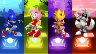 Matel Blue Sonic 🆚 Amy Rose Sonic 🆚 Super Sonic 🆚 Tails Exe Sonic | Sonic EDM Rush Gameplay