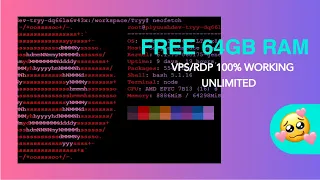 Get free 64gb ram vps/rdp unlimited 100% free || Deadlox ||