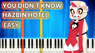 Hazbin Hotel - You Didn`t Know | Easy Piano Tutorial