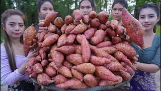 Fresh sweet potato cook recipe and eat with my family - Amazing video