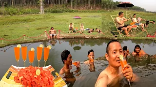 2 Days Build Swimming Pool in Floating River !! Nepali River, Making Local Swimming Pool