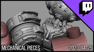 3D Character Sculpting - Marco Plouffe's Twitch Stream of 2023-04-25 - Mechianical Pieces