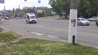 Ford Transit Into-Sana ambulance responding with siren
