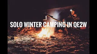 Solo Winter Camping in QE2W | Lean-To Tarp Shelter | Pulk Sled | Camp Cooking |