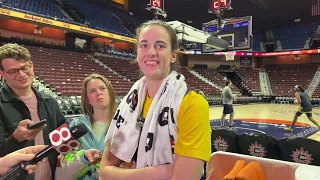 Caitlin Clark before her WNBA debut in Connecticut — after morning shootaround