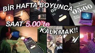 BİR HAFTA BOYUNCA HER GÜN SABAH 5.00’TE UYANMAK!!🥱|| uyku düzeni,ders çalışma,verimli günler… vlog!