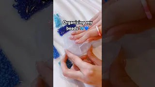 Organizing my blue beads 💙😍 Satisfying