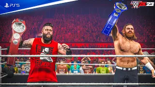 WWE 2K23 The Usos vs  Kevin Owens & Sami Zayn, Undisputed WWE Tag Team Championship 4K (PS5)