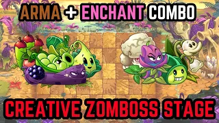 Plants vs Zombies 2 | Creative Zomboss Stage | Arma & Enchant Plant Combo | Which combo can clear?