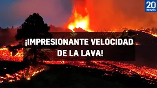 #VOLCÁN #LAPALMA: Impresionante velocidad de la #LAVA y desborde del canal lávico