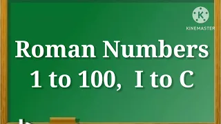 Roman Numerals 1 to 100/Learn Roman Numbers 1 to 100/I to C Roman Numerals/#romannumbers