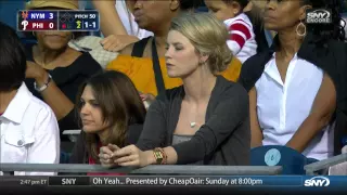 Phillies Pitcher's Girlfriend Watches Him against the Mets