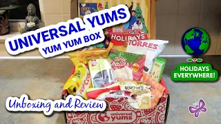 Holidays Everywhere UNIVERSAL YUMS Subscription Box Unboxing & Taste Test | 2022 Yum-Yum Box