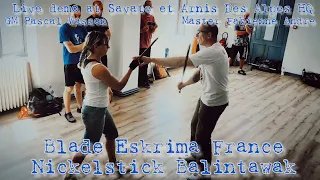 Blade Eskrima France: Nickelstick Balintawak demo GM @arniseskrima07   & Master Fabienne - c.a.503
