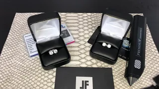 $7500 Diamond earrings vs. $100 Moissanite studs Shine Comparrison