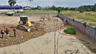 Pt6  Good Action 5 Ton Truck Unloading Soil Stone And DR51 PX KOMATSU Dozer Clearing pushing stone