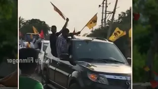 Aravinda sametha NTR fans rally at ballari