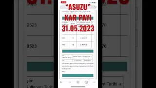 "ASUZU" ANADOLU ISUZU KAR PAYI DAĞITIMI 31.05.2023