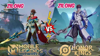 Mobile Legends Vs. Honor of Kings | Zilong Vs. Zilong