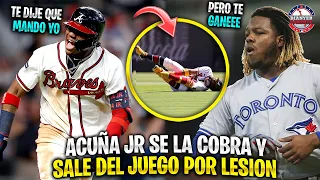 Así fue como RONALD ACUÑA JR se la COBRÓ a VLADIMIR GUERRERO JR y SALE del juego por FUERTE LESIÓN