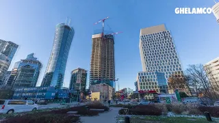 The Bridge osiągnął 40 pięter i 170 m wysokości! Timelapse z budowy wieżowca w centrum Warszawy