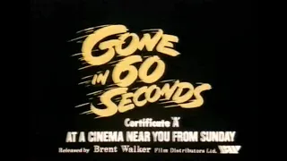 Gone In 60 Seconds (1974) UK TV Spot