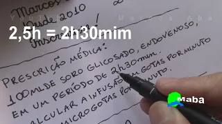 MABA ENFERMAGEM  -  GOTAS POR MINUTO E MICROGOTAS POR MINUTO    V.20 / T  V.60 / T -  Com Marcos Aba