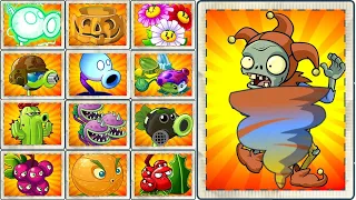 PvZ 2 Challenge - What Plant Max Level Can Defeat Jester Zombie Using Only 1 plant food?