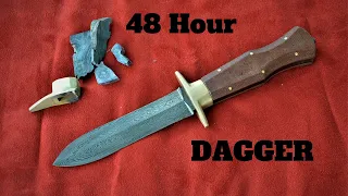 Making a Multi-bar Damascus DAGGER in 48 HOURS!