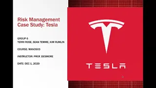 Group 6: Risk Management Case Study Tesla