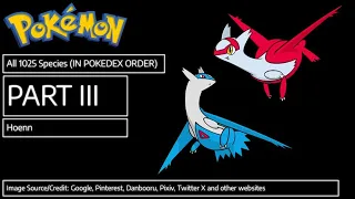 All 1025 Pokemon Species (In Pokedex Order) Part 3: Hoenn [IMAGE CREDITS IN DESCRIPTION]