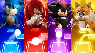 Sonic The Hedgehog 2 🔴 Knuckle 🔴 Shadow 🔴 Tails | Tiles Hop EDM Rush