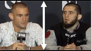 Islam Makhachev tells Dustin Poirier - he is an easy fight for him - pre fight press highlights