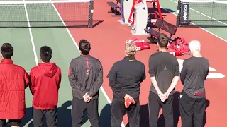 trojancandy.com:  USC Men's Tennis Team Huddle before their UCLA Match