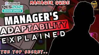 WHAT IS MANAGER'S ADAPTABILITY  IN PES 2021 MOBILE | HOW DOES IT WORK | TOP SECRET EXPLAINED