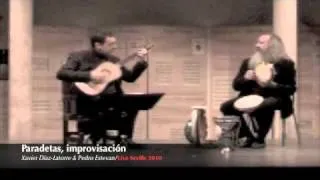 Paradetas, Gaspar Sanz, Xavier Díaz-Latorre baroque guitar and Pedro Estevan percussion