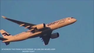 Finnair Airbus A350 oneworld livery on delivery flight from Toulouse