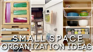 SMALL SPACE ORGANIZATION ON A BUDGET 2023 / RENTER FRIENDLY KITCHEN ORGANIZATION HACKS & IDEAS