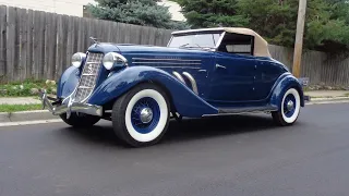 1936 Auburn 852 Supercharged Cabriolet Convertible in Blue & Ride on My Car Story with Lou Costabile