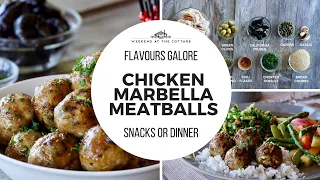 Super Tasty CHICKEN MARBELLA MEATBALLS | For Snacks or Dinner!